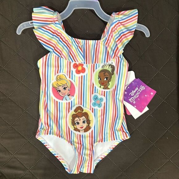 12 month Swimsuit Lot Baby Shark Disney Princess Carters Watermelon Girls NWT - Picture 9 of 9